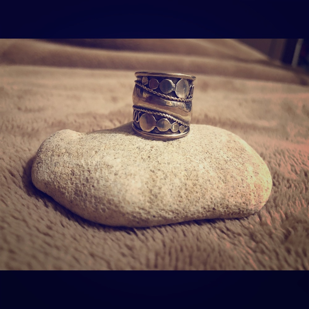 Silver band ring